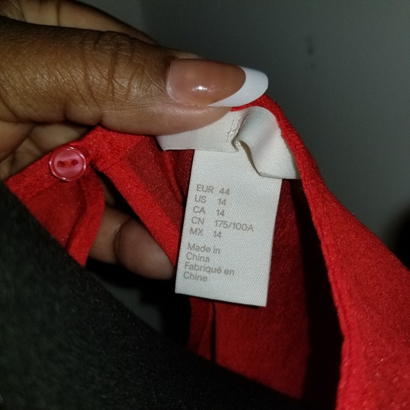 !! H&M Blouse !! Worn 1x Size 14 Orange - Picture 3 of 3